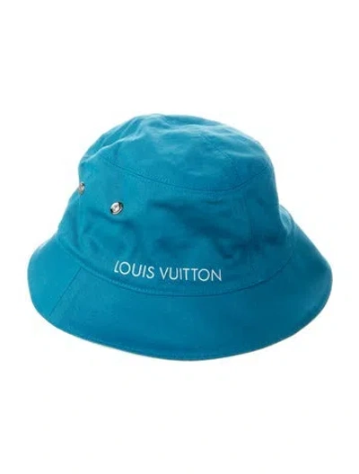 Pre-owned Louis Vuitton Reversible Denim Bucket Hat In Blue