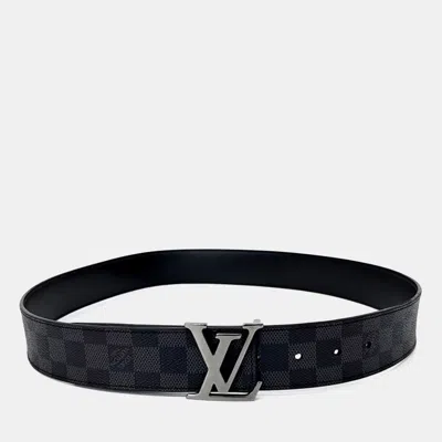 Pre-owned Louis Vuitton Reversible Graphite Belt In Black