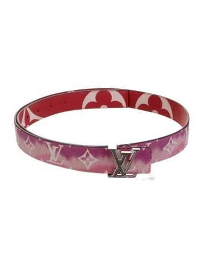 Pre-owned Louis Vuitton Reversible Monogram Giant Pattern Waist Belt In Pink/red
