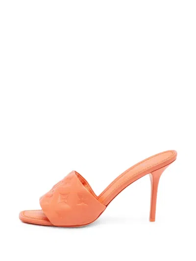 Pre-owned Louis Vuitton Revival Heeled Sandals In Orange