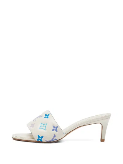 Pre-owned Louis Vuitton Revival Monogram Leather Sandals In White