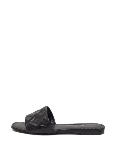 Pre-owned Louis Vuitton Revival Monogram-debossed Sandals In Black