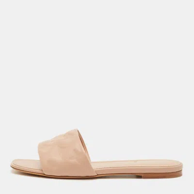 Pre-owned Louis Vuitton Revival Size 38.5 Pink Monogram Leather Flat Slide