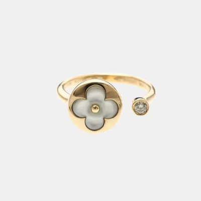 Pre-owned Louis Vuitton Ring Sun Blossom Mini Pink Gold 18k Fashion Diamond Band Ring Pink Gold