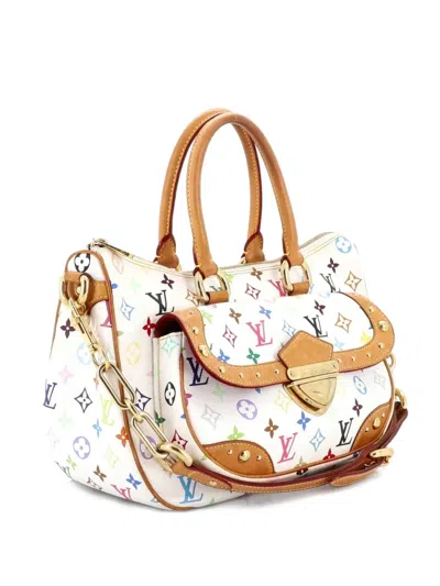 Pre-owned Louis Vuitton Rita Handbag Monogram Multicolor Satchel In White