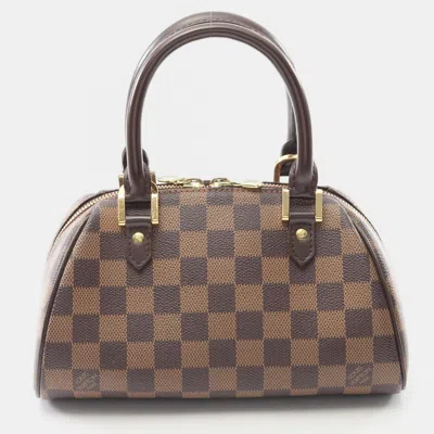 Pre-owned Louis Vuitton Rivera Mini Handbag Damier Leather Ebene