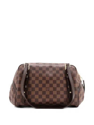 Pre-owned Louis Vuitton Rivington Damier Gm Satchel In Brown