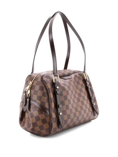 Pre-owned Louis Vuitton Rivington Damier Gm Satchel In Brown