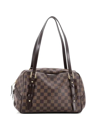Pre-owned Louis Vuitton Rivington Damier Gm Satchel In Brown