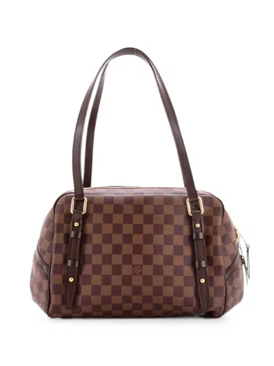 Pre-owned Louis Vuitton Rivington Damier Gm Satchel In Brown