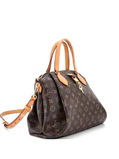 Pre-owned Louis Vuitton Rivoli Handbag Monogram Canvas Mm Satchel In Brown