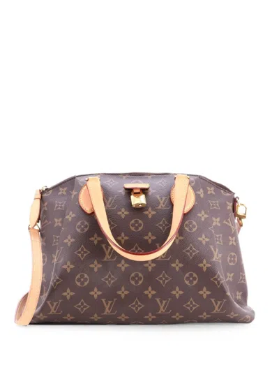 Pre-owned Louis Vuitton Rivoli Handbag Monogram Canvas Mm Satchel In Brown