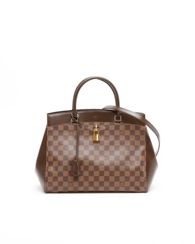Pre-owned Louis Vuitton Rivoli Mm Damier Ebene Bag In Brown