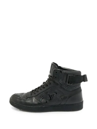 Pre-owned Louis Vuitton Rivoli Monogram High-top Sneakers In Black