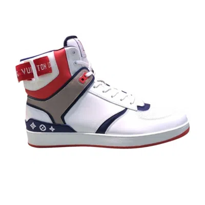 Pre-owned Louis Vuitton Rivoli Sneaker Boot 'white Blue Red' | Men's Size 7.5