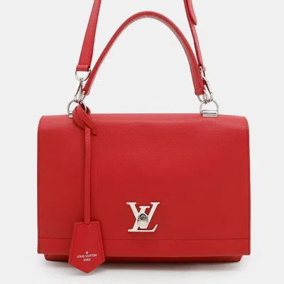 Pre-owned Louis Vuitton Rock Me Cartable Ruby Calf Leather In Red