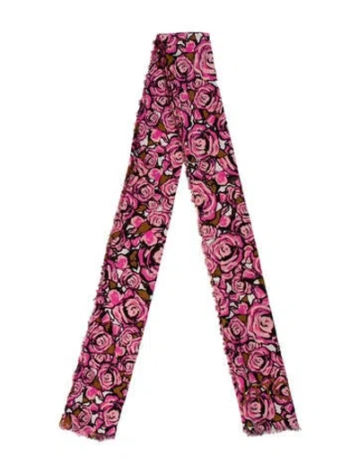 Pre-owned Louis Vuitton Rock N' Roses Silk Shawl In Multi