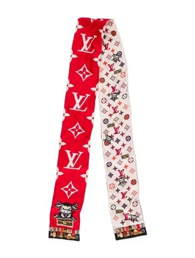 Pre-owned Louis Vuitton Rodeo Silk Bandeau In Red