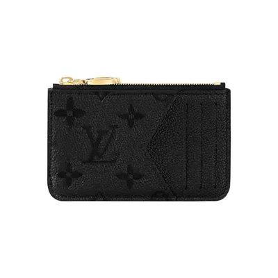 Pre-owned Louis Vuitton Romy Card Holder 'black Monogram Embossed Empreinte Cowhide Leather' | Men's Size Ones