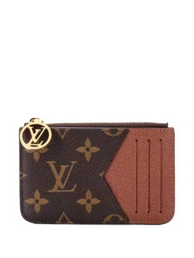Pre-owned Louis Vuitton Romy Monogram Canvas Card Holder In Brown