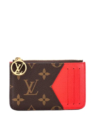 Pre-owned Louis Vuitton Romy Monogram Canvas Card Holder In Brown