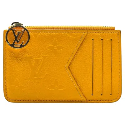 Pre-owned Louis Vuitton Romy Monogram Empreinte Leather Card Case M11412 Yellow