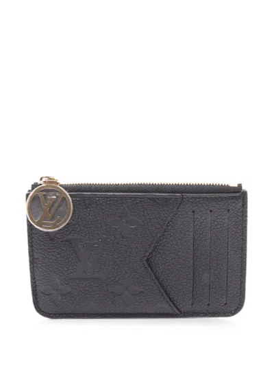 Pre-owned Louis Vuitton Romy Monogram Empreinte Leather Card Holder In Black