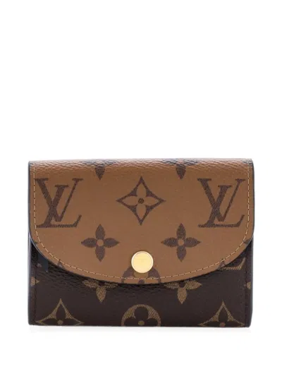 Pre-owned Louis Vuitton Rosalie Coin Purse Reverse Monogram Canvas Pouch In Brown