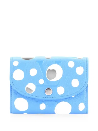 Pre-owned Louis Vuitton Rosalie Coin Purse Yayoi Kusama Infinity Dots Monogram Empreinte Giant Small Wallets In Blue