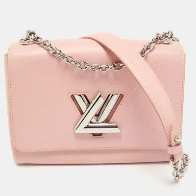 Pre-owned Louis Vuitton Rose Ballerine Epi Leather Twist Chain Mm Bag