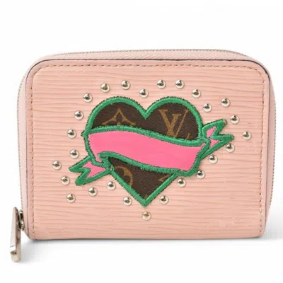 Pre-owned Louis Vuitton Rose Ballerine Leather Coin Purse/coin Case ()