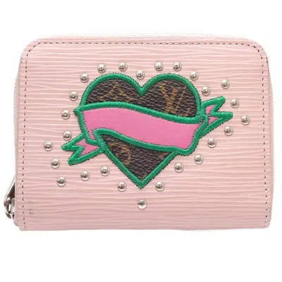 Pre-owned Louis Vuitton Rose Ballerine Leather Wallet (bi-fold) ()