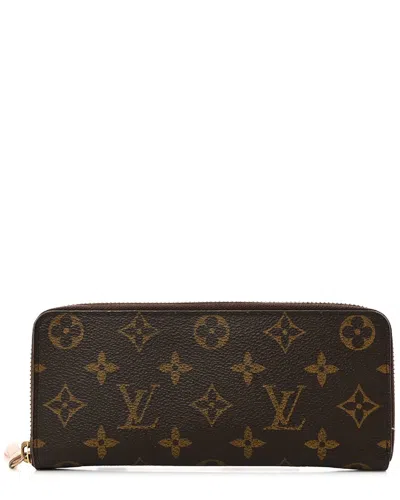 Pre-owned Louis Vuitton Rose Ballerine Monogram Canvas Clemence Wallet (authentic Pre-  Owned)