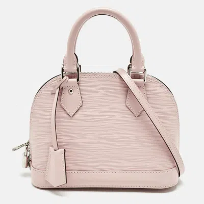 Pre-owned Louis Vuitton Rose Ballerine Epi Leather Alma Bb Bag In Pink