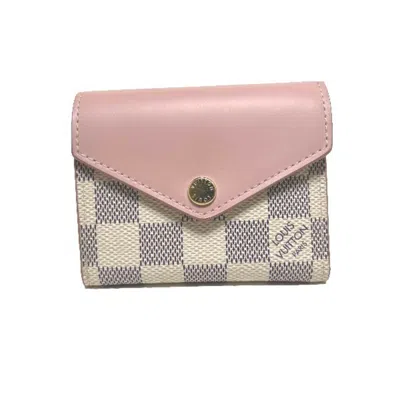 Pre-owned Louis Vuitton Rose Damier Azur Wallet (tri-fold) ()