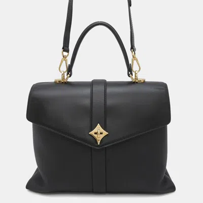 Pre-owned Louis Vuitton Rose De Van Noir Leather Size Mm In Black