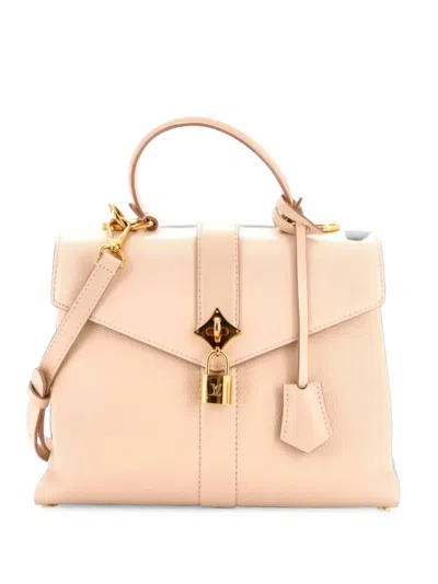 Pre-owned Louis Vuitton Rose Des Vents Bag Leather Pm Satchel In Neutrals