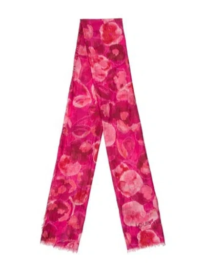 Pre-owned Louis Vuitton Rose Indien Ikat Cotton/silk Printed Scarf In Pink