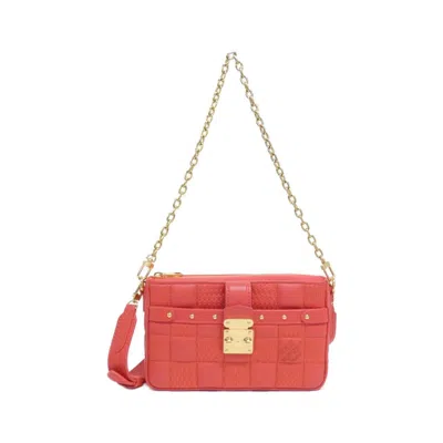 Pre-owned Louis Vuitton Rose Leather Pochette Shoulder Bag ()