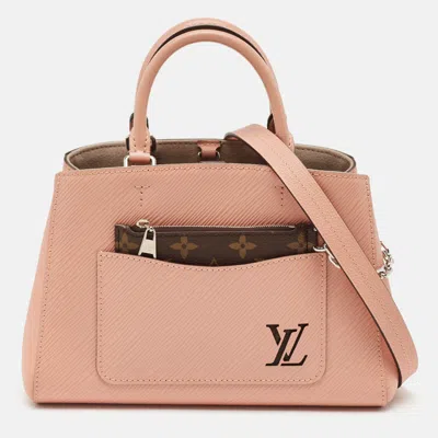 Pre-owned Louis Vuitton Rose Trianon Epi Leather Marelle Bb Tote Bag In Pink