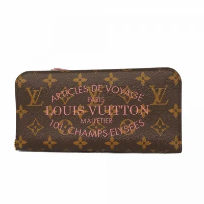 Pre-owned Louis Vuitton Rose Velours Long Wallet (bi-fold) ()