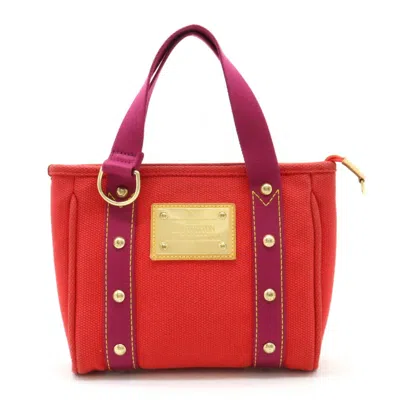Pre-owned Louis Vuitton Rouge Canvas Handbag Tote Bag ()