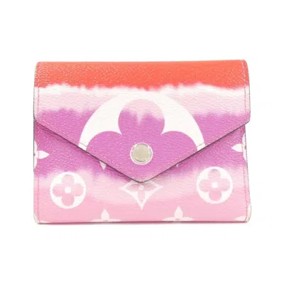 Pre-owned Louis Vuitton Rouge Coated Canvas Wallet (tri-fold) ()