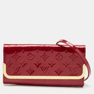 Pre-owned Louis Vuitton Rouge Fauviste Monogram Vernis Rossmore Mm Bag