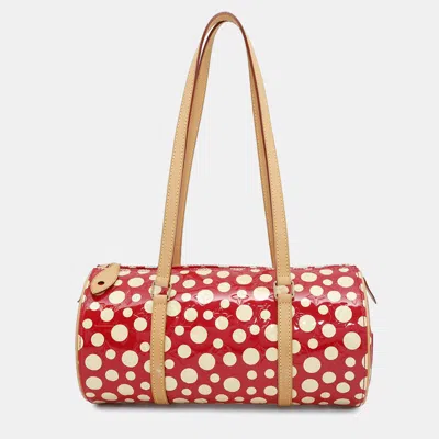 Pre-owned Louis Vuitton Rouge Monogram Vernis Leather Dot Infinity Papillon Shoulder Bag In Red