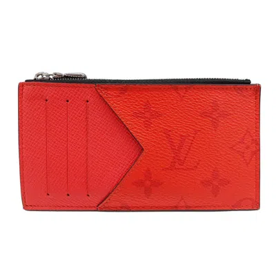 Pre-owned Louis Vuitton Rouge Taiga Leather Coin Purse/coin Case () In Red