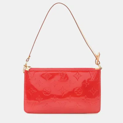 Pre-owned Louis Vuitton Rouge Vernis Leather Lexington Accessory Pouch In Red