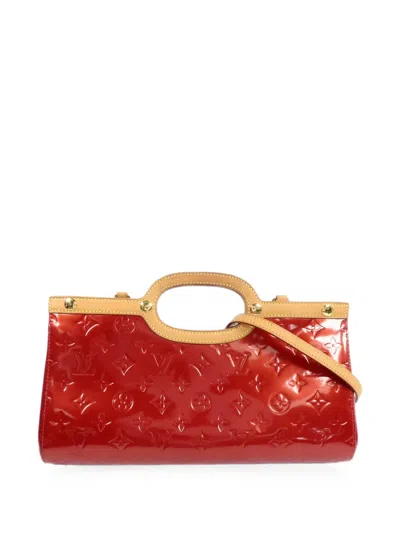Pre-owned Louis Vuitton Roxbury Drive Monogram Vernis Leather Tote Bag In Red
