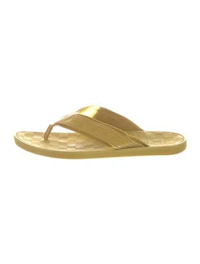 Pre-owned Louis Vuitton Rubber Flip Flops In Green