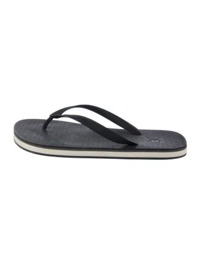 Pre-owned Louis Vuitton Rubber Printed Flip Flops In Blue